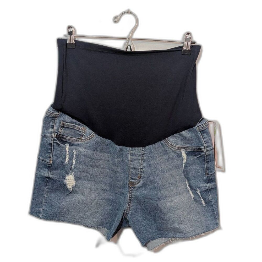 S.O.N.G. Maternity Curvy Shorts Super Support Band Raw Hem XL NWT (Free Rattle)
